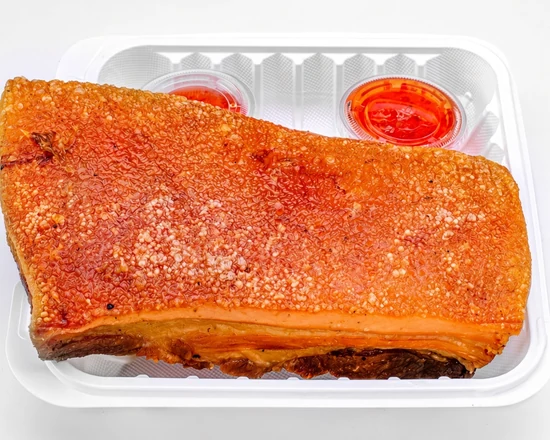 Crispy lechon kawali with dipping sauce