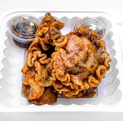 Crispy chicharon bulaklak with dipping sauce